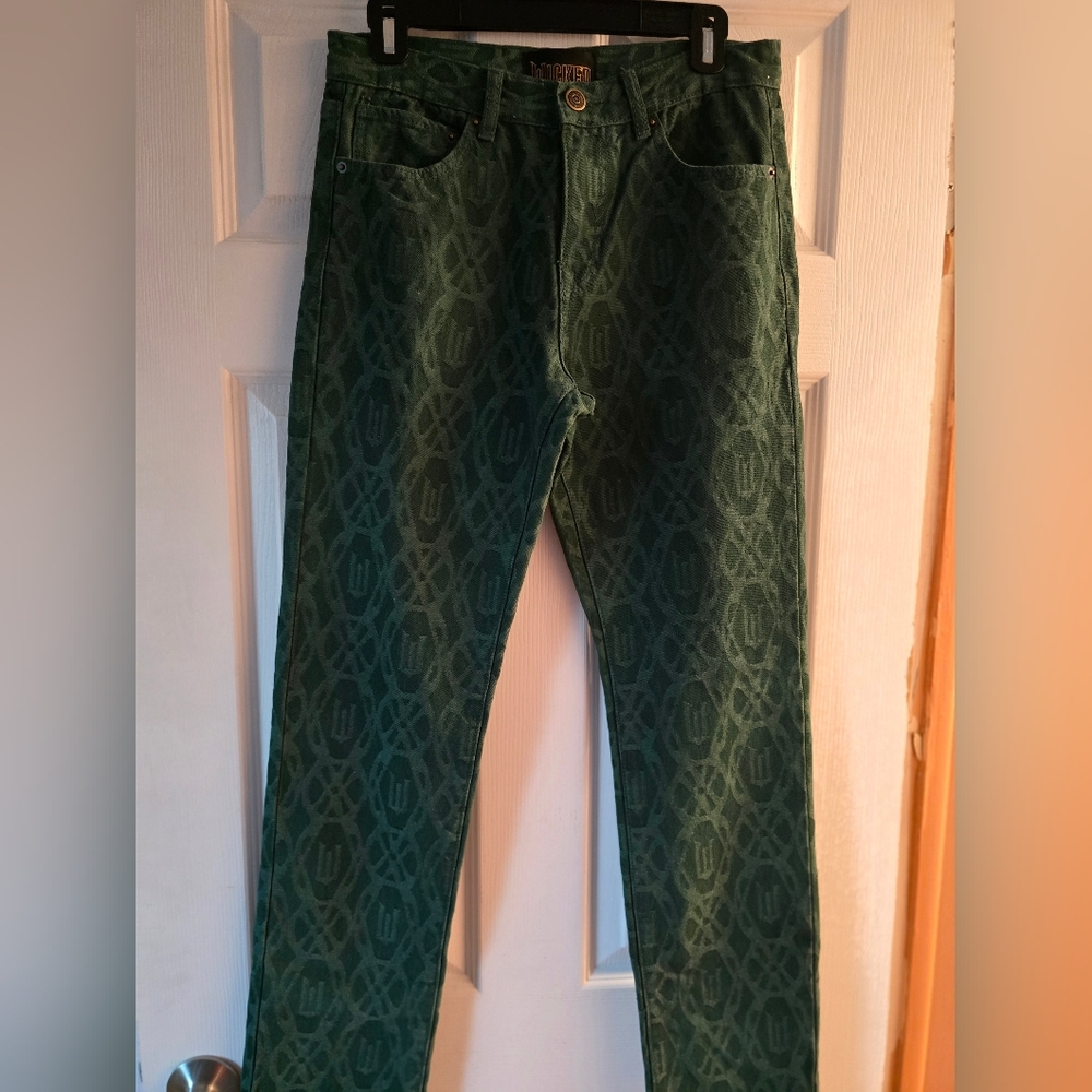 Green Patterned Pants - Picture 2 of 5